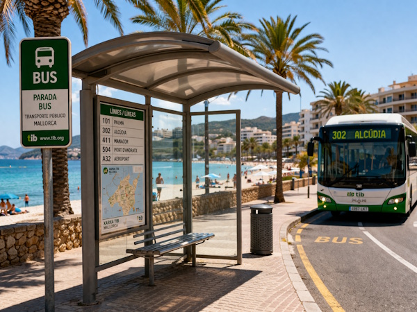 Kleine Bushaltestelle auf Mallorca